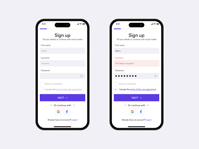 Sign up flow | Mobile app android app application clean design home interface ios iphone login minimal mobile app onboarding product saas sign in sign up ui ux