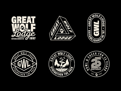 Great Wolf Lodge Logos badge badge design badges brand brand design branding crest design graphic design identity identity design logo logo design logos logotype