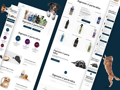 Pet Products | Responsive UI blue clean concept design design dogs figma freelance hire landing page mockup modern pet products pets pets website responsive responsive design ui website design white wireframe