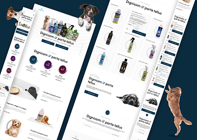 Pet Products | Responsive UI blue clean concept design design dogs figma freelance hire landing page mockup modern pet products pets pets website responsive responsive design ui website design white wireframe