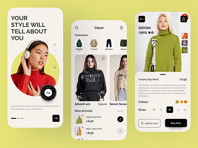 Mobile App: Shopping app app design clean design clothing ecommers fashion fashion app figma app design ios minimal design mobile mobile app online store outfit shop shopping app ui uiux