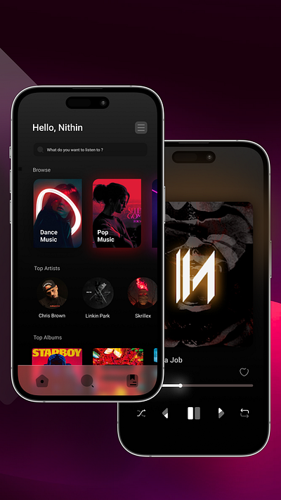 Minimal Spotify app graphic design spotify ui