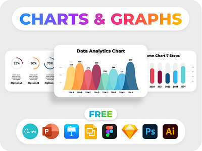 Free Charts, Graphs & Diagrams. PowerPoint Infographic Templates ai business canva chart diagram figma finance freebie graph infographics keynote pitch deck powerpoint presentation psd report slide statistics template vector