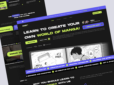 Clover - Course Online being a mangaka branding career collage course design education graphic design illustration landing page learn learning motivation onlinecourse study training ui uiux ux vector web