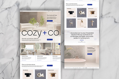 Day 66 - Cozy + Co Homepage e commerce furniture furniture website interior design landing page web design