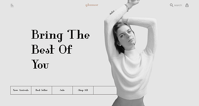 Glamor E-commerce Header branding design ecomarce fashion figma landing page ui uiux ux