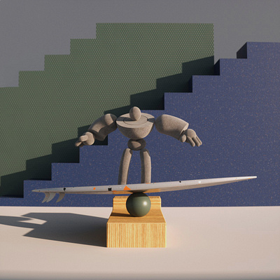 Balance_02 3d balance balancing c4d character cinema 4d octane surf surfboard surfer
