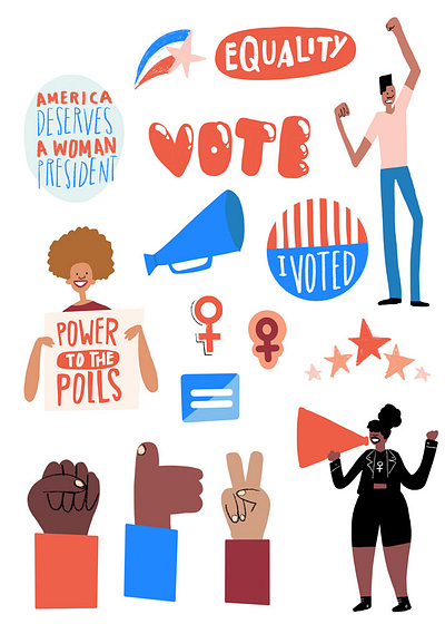 Voting Sticker Illustrations illustration