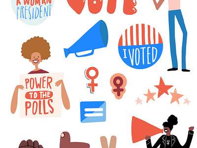 Voting Sticker Illustrations illustration