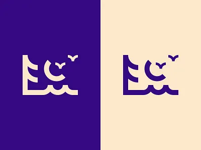 Moonrise & Seagulls design figma illustration minimal moonrise sea seagulls simple tree