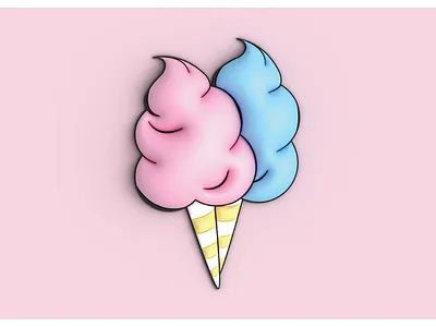 Playing in 3D cotton candy design graphic design illustration illustrator sticker vector