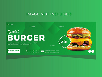 Facebook Cover Page Design For Restaurant. adobe illustrator burgur cover page cover page design design discount facebook cover page design food food sale food shop graphic designer restaurant sale shop social media template vector