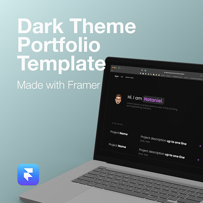 Dark Theme Portfolio Template design dpaola framer mobile portfolio responsive template ui