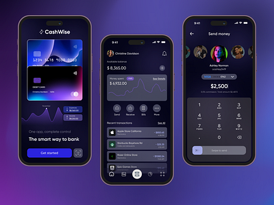 CashWise - Finance Mobile App app branding design graphic design illustration logo typography ui ux vector