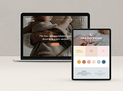 Logo and Website Design for Doula Mother and Child Business branding feminine squarespace