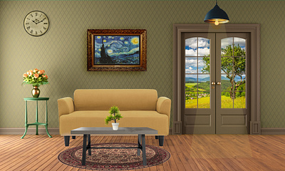 Living Room Composition on Photoshop