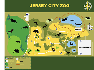 Jersey City Zoo Map on Adobe illustrator design graphic design illustration typography ui ux