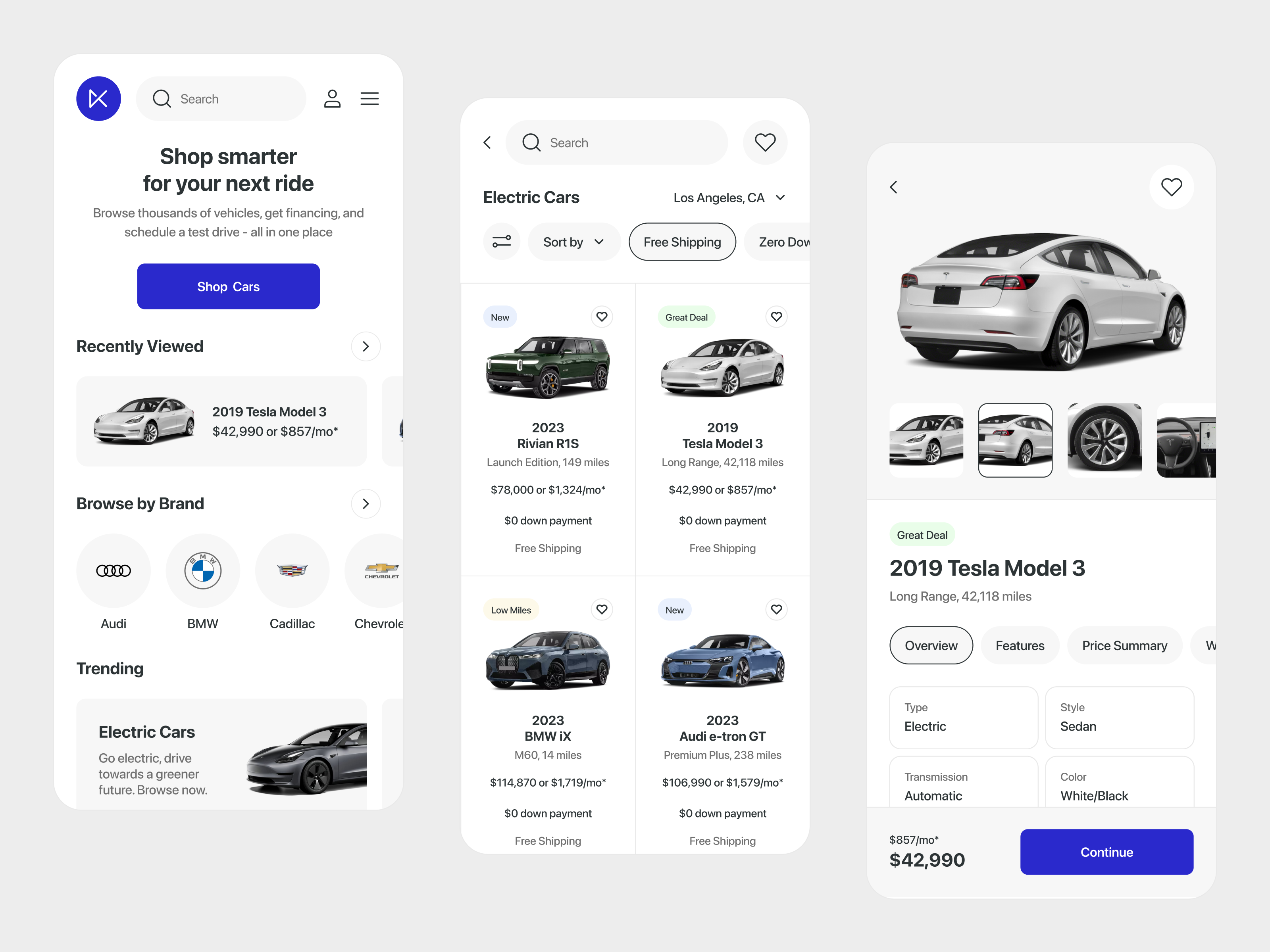 Example of Car Shopping App Concept