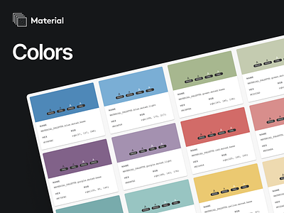 Material Color Palette branding color design palette