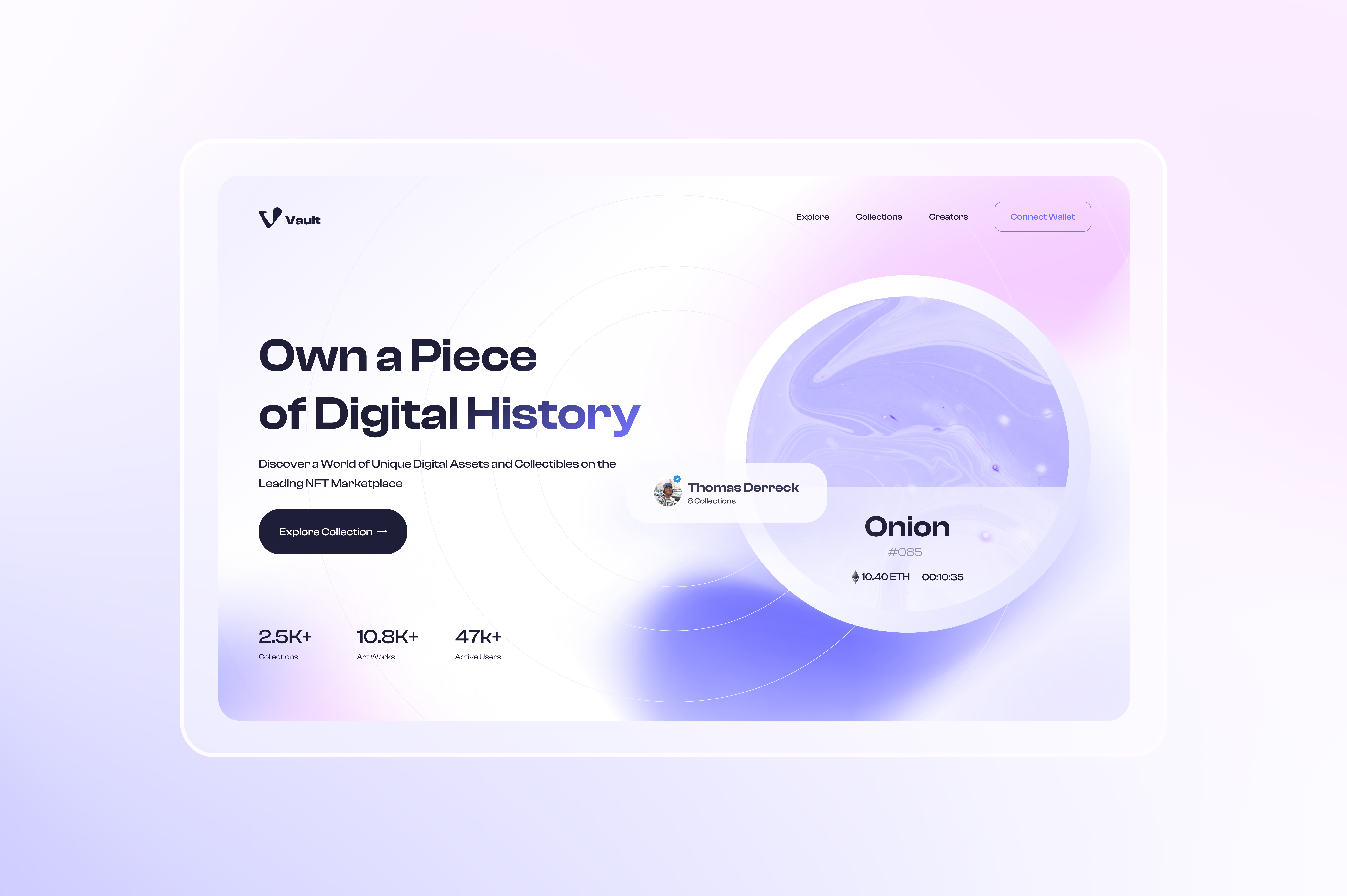 Valut NFT Marketplace brand branding crypto design futuristic gradients graphic design logo minimalism nft ui ux web3