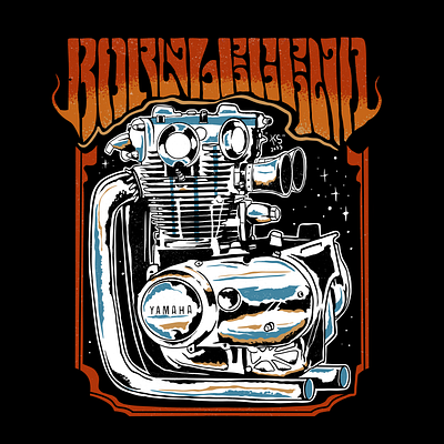 born legend branding choppers coveralbum design graphic design harleydavidson illustration xs650 xs650chopper xs650japan yamaha xs 650