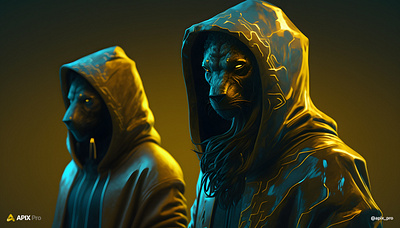 Hoodies on, minds focused (Concept Art) apocalyptic artwork branding character character design concept art cyberpunk design digital artwork fantasy game illustration tiger