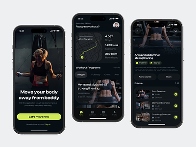 Antimager - Fitness App cardio crossfit exercise fitness fitness app gym gym app health heatlhcare interface mobile mobile app mobile fitness app mobile sport sport sport app ui workout yoga
