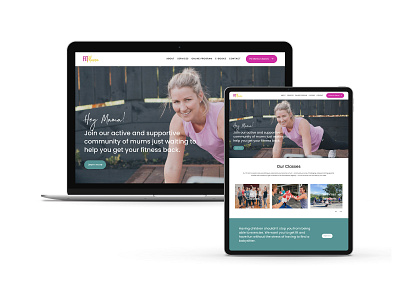 Website Design for Fitness Personal Trainer feminine pink squarespace web design