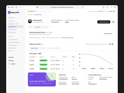 EMR Dashboard Platform appointment clinic dashboard dashboard design doctor health health care healthcare hospital medical medicine patient platform product profile schedule web web design website wellness