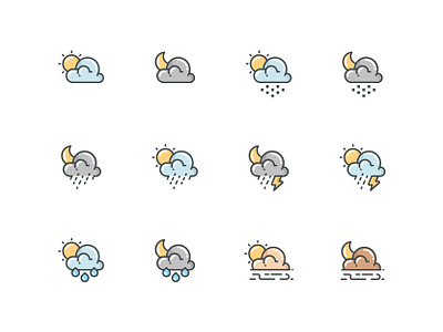 Weather Icons icon iconography sunrise sunset ui ux