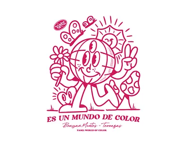 Es Un Mundo De Color Retro brand masctott procreate retro art retro illustration rubberhorse