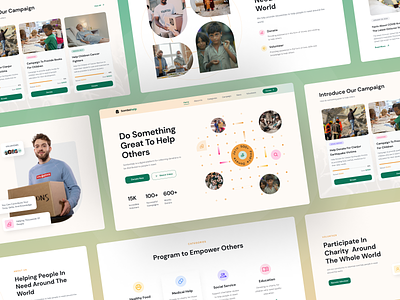 Sombohelp - Collage Version agency campaign charity chategories clean collage community crowdfunding donation fund raise helping hero landing page modern non profit sosial uiux volunteer web design website