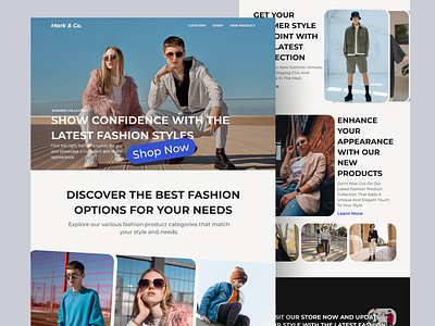 Mark & Co. - Landing Page Website apparel clothing clothing brand clothing company ecommerce exploration fashion fashion brand fashion store fashion website landing page online shop outfit store streetwear ui ui design wear web web design