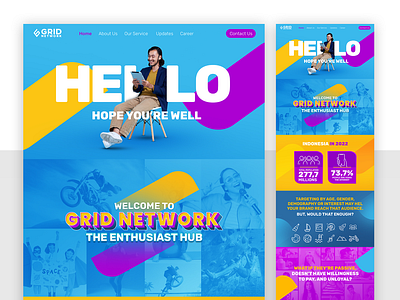 UI Website GridNetwork branding design graphic design ui ux