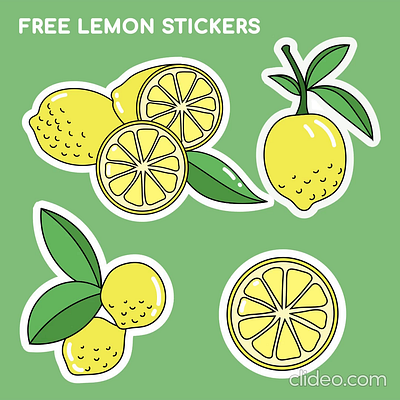 FREE Printable Lemon Stickers art artist design digital art downloadable free illustration printable stickers vector vector art