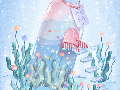 Bottle Of Ocean digital illustration graphic design illustration