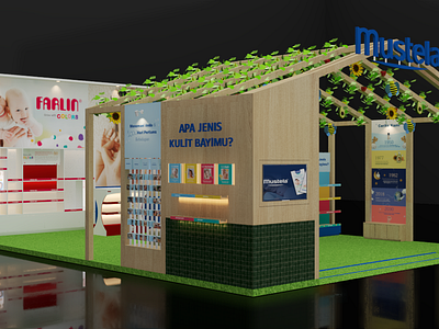 Exhibition Booth Design for Mustela x Farlin babies product booth design expo farlin interior mustela