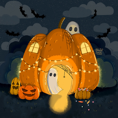 Pumpkin House digital illustration graphic design illustration