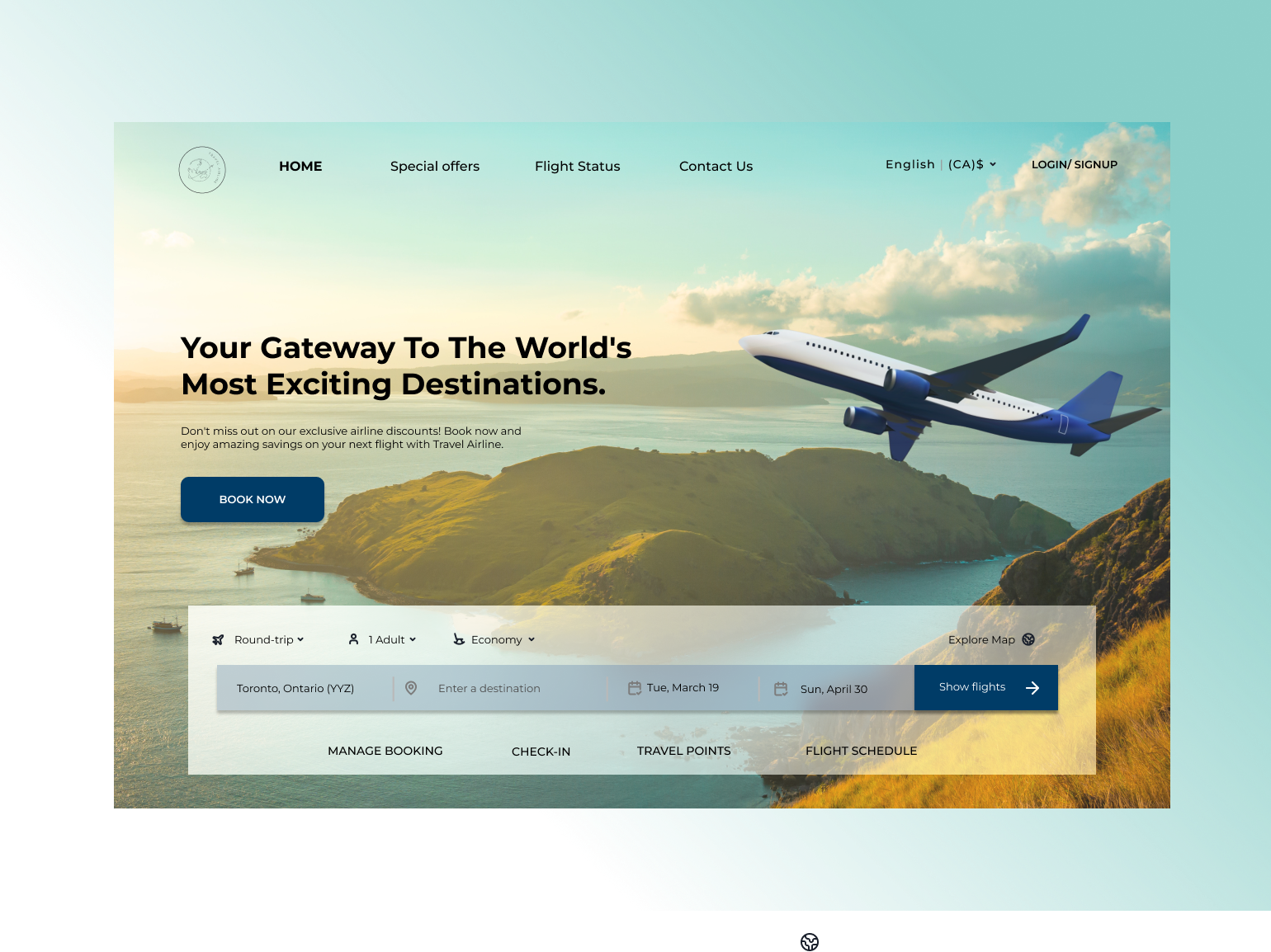 Airline Landing Page Website UI by Zeynab on Dribbble