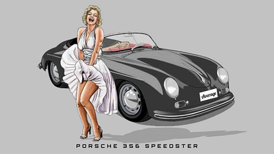 Porsche 356 Speedster branding design graphic design illustration logo vector