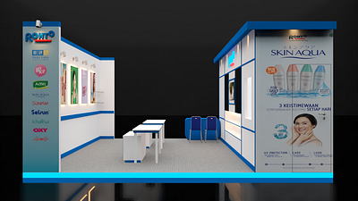 Exhibition Booth Design for Rohto (MedanxBeauty) booth design exhibition interior rohto