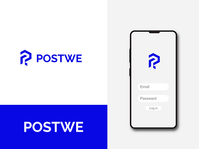 Postwe app icon logo design with monogram style app app icon app logo apps logo branding design gradient logo illustration logo logo design logomaker logomedia logoshop p letter p logo ui vector