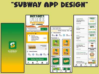 Subway App Design Exploration app delivery design drink food graphic design online ui