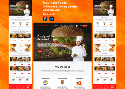Online Food Delivery Website UX/UI Case Study 3d animation app branding design graphic design illustration logo motion graphics typography ui ux vector website