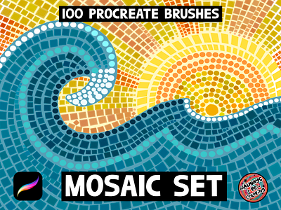 Procreate Mosaic Brush Set by AlwaysBeColoring alwaysbecoloring branding design graphic design illustration logo mosaic procreate procreate brush typography