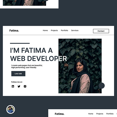 Portfolio Landing Page adobexd branding design dribble figma graphic design illustration logo ui