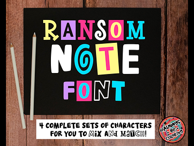 Ransom Note Font by AlwaysBeColoring alwaysbecoloring branding design font graphic design illustration logo procreate typography