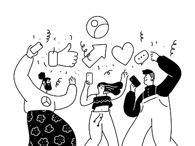 Social interaction illustration character hipster illustration illustrations like line love meeting outline people productivity social team ui vector web