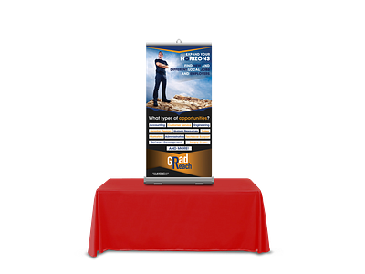 GradReach Table-Top Banner Stand Design branding design graphic design print