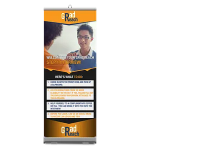 GradReach Pull-Up Banner Stand Design branding design graphic design print